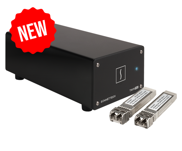 Twin10G SFP28 Thunderbolt Adapter (Dual-port • 10GbE • Includes two SFP28 transceivers)